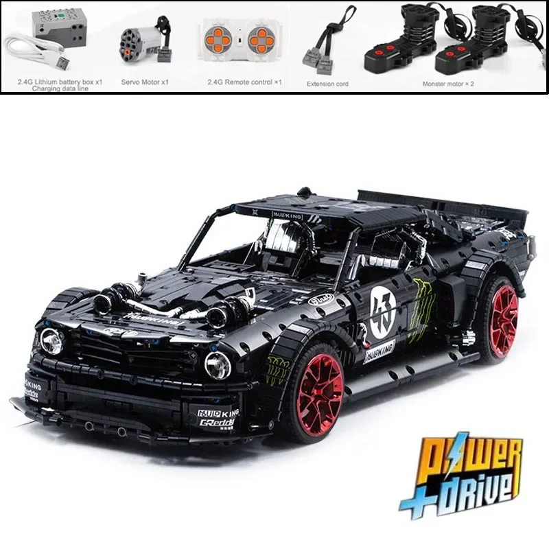 

NEW 1:8 RC Working V8 Engine Supercar Model Fit 20102 23009 13108 MOC-22970 Building Block Remote Toys Children Birthday Gifts