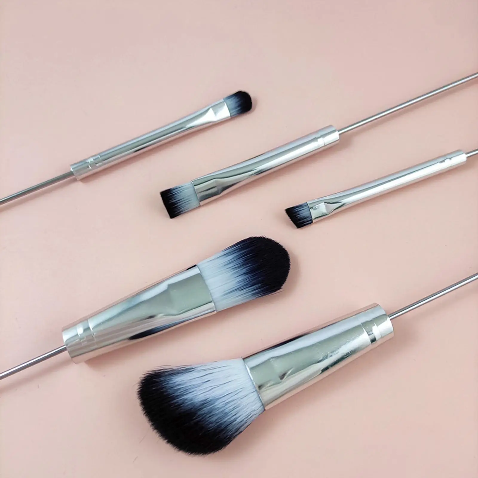 Premium Makeup Brushes Kit with Beaded Eyeshadow Brush Eyebrow DIY Portable Synthetic Foundation Blending Face Powder Tool for