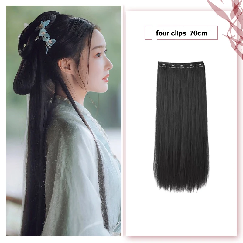 synthetic clip in hair extenstion chinese ancient costume cosplay hair for women long hair