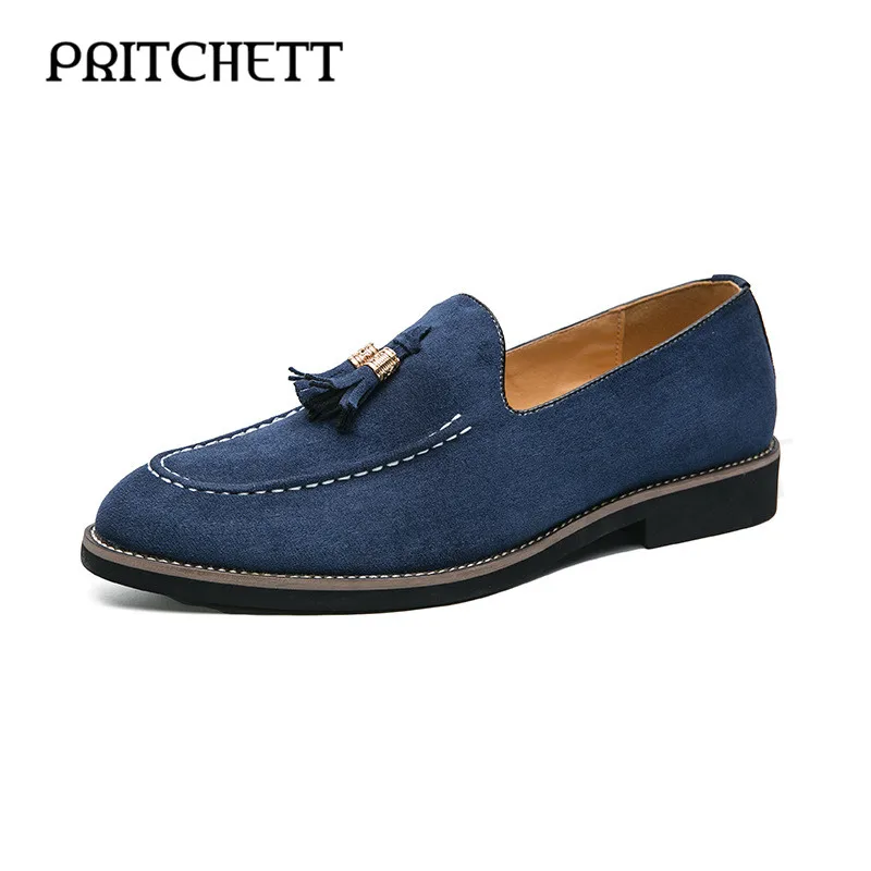 Tassel Suede Loafers Large Size New Casual Leather Shoes Fashionable Slip-On Shoes Trendy Personality Comfortable Men's Shoes