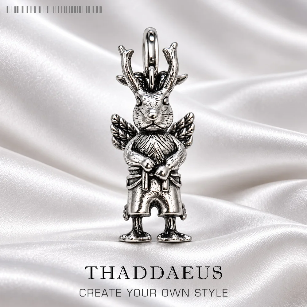 Pendant Strange Rabbit Summer Brand New Fine Jewelry Europe Bijoux Punk Solid 925 Sterling Silver Rebel Gift For Woman & Men