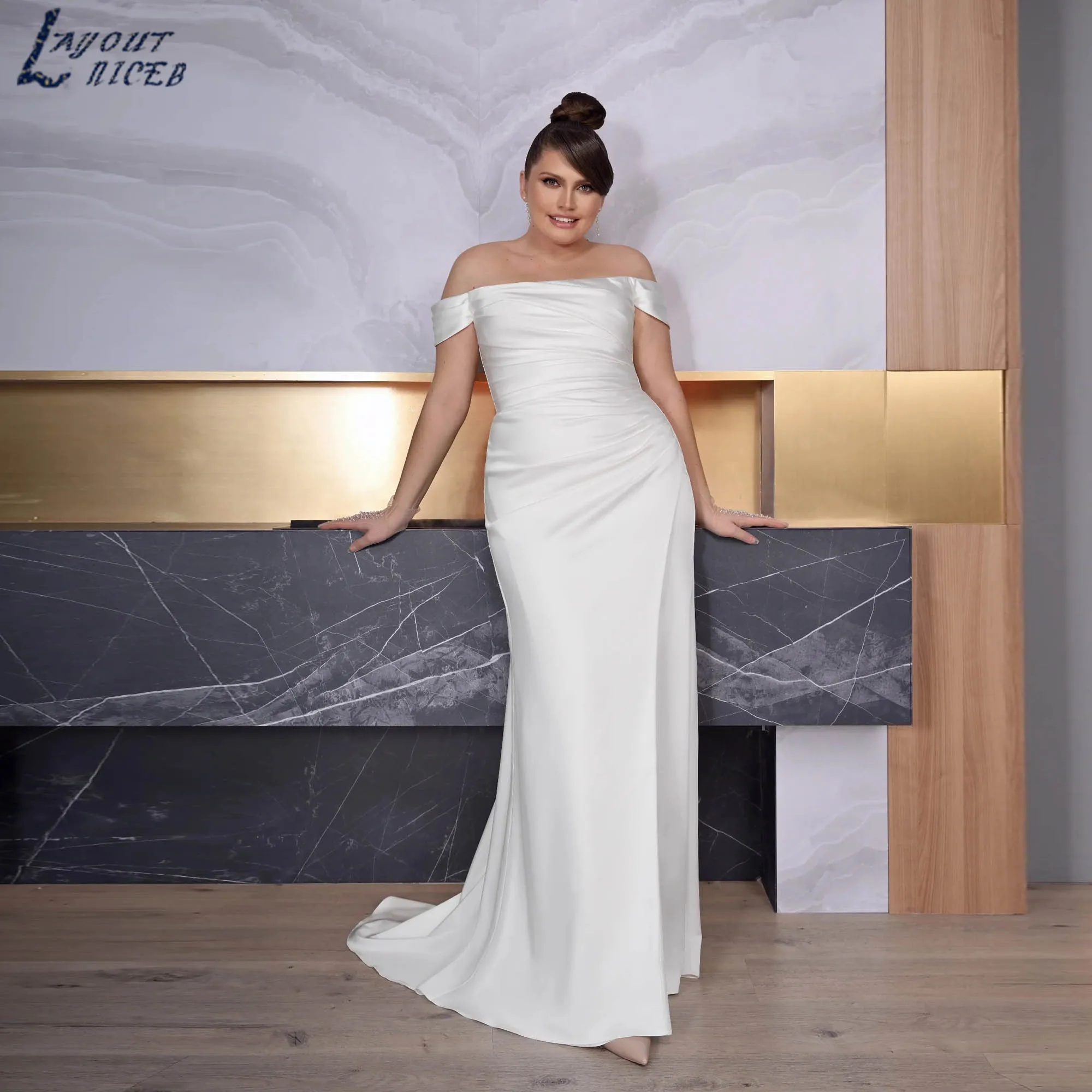 

Off-shoulder Mermaid Wedding Dresses Plus-Size Minimalism Satin Side Slit Bridal Gown Strapless vestido de novia 2026 Customized