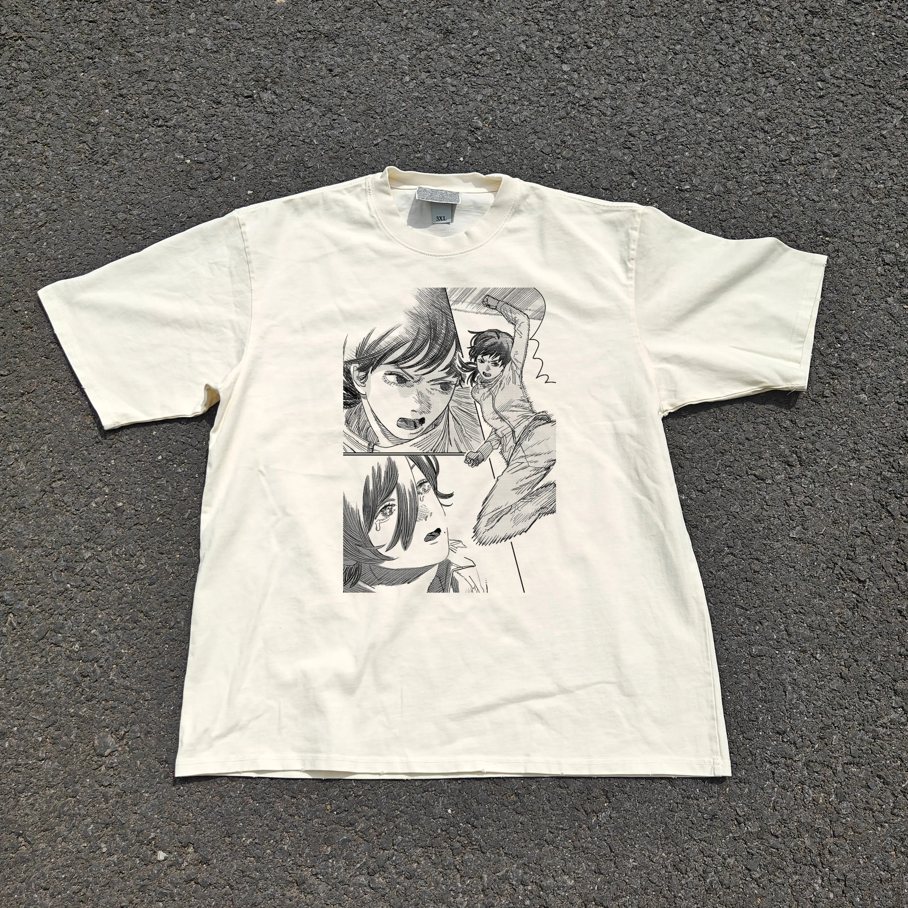 2025 Estate Hot Anime Stampe Maniche corte con pesi massimi 200g Maniche corte T-shirt grafiche Top vintage T-shirt Streetwear