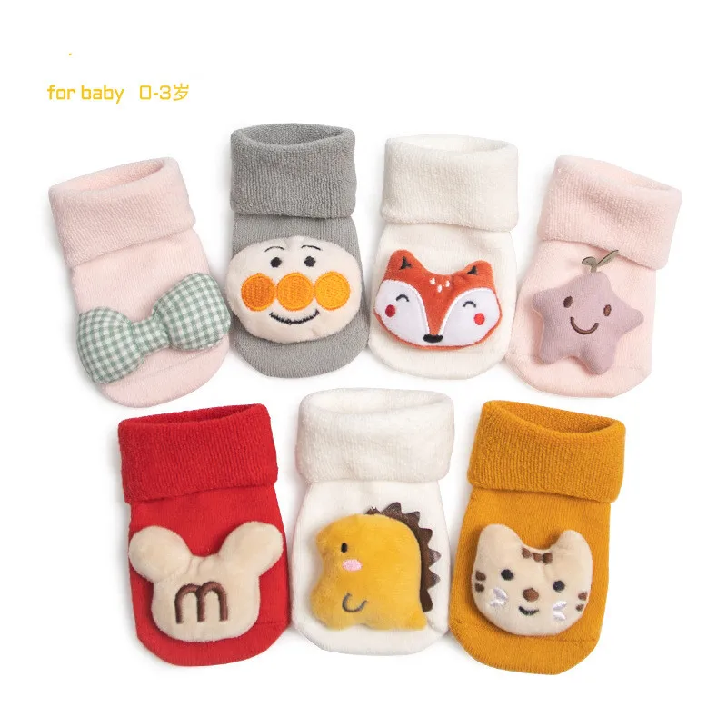 Baby Socks Autumn and Winter Pure Cotton Plush Thickened Warmth Cute Doll Baby Winter Wholesale Loose Cotton Socks Baby Socks