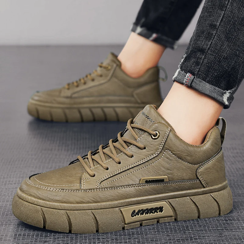 CYYTL męskie buty buty Casual platformy Sneakers bezpieczeństwo pracy skórzane mokasyny turystyczne deskorolka designerska luksusowa tenisowa