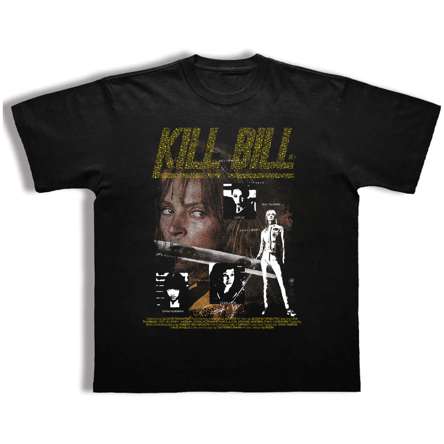 T-shirt rétro imprimé sur le thème du cinéma pour hommes et femmes, à manches courtes, style hip-hop, col rond, en coton, style américain, été