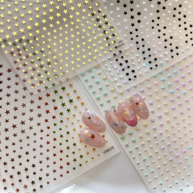 Holographic Star Nail Art Stickers Self Adhesive Assorted Colors Perfect For DIY Manicure Home Use Nail Salon Decor