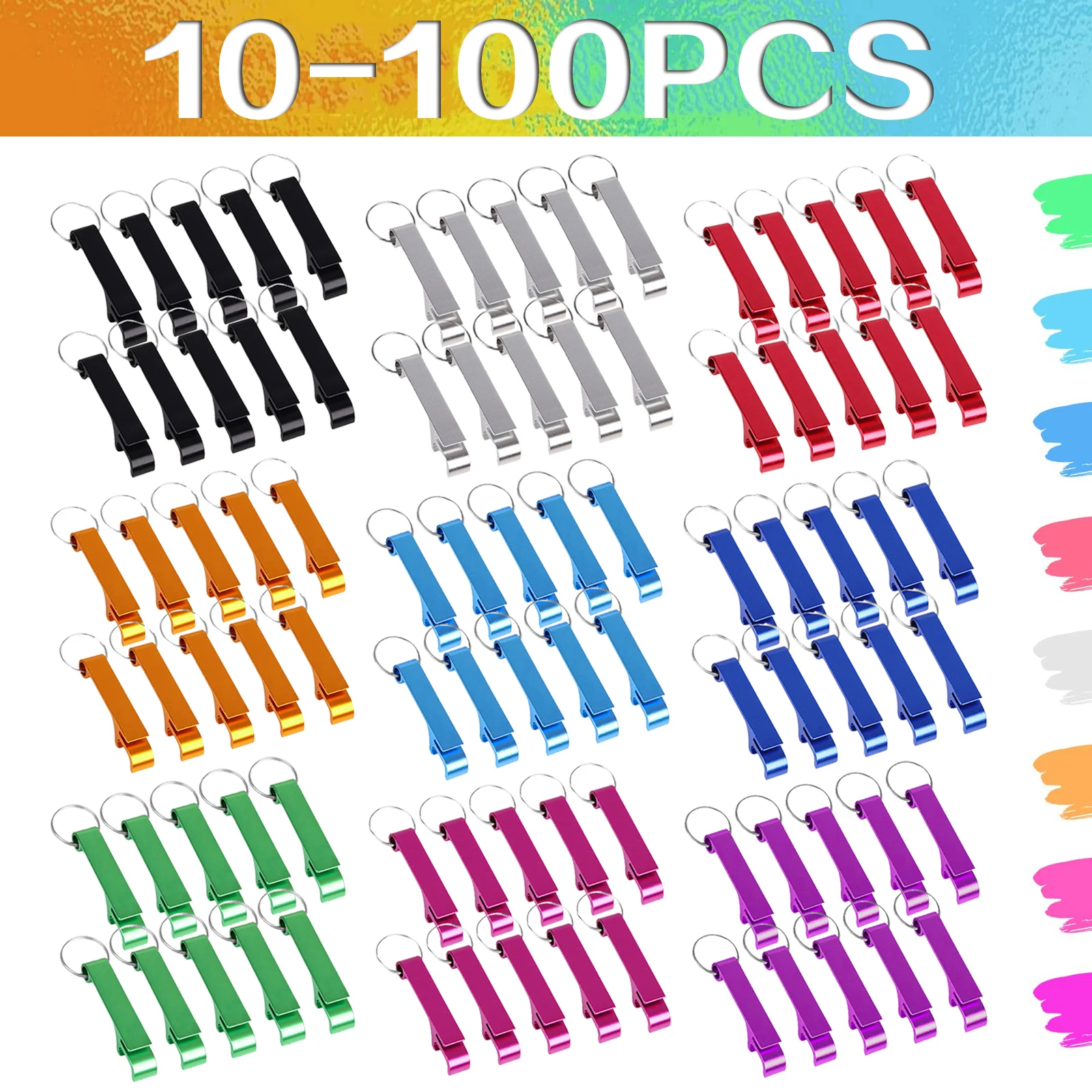 10-100Pcs Beer Bottle Opener Keychain Key Chain Wedding Favors and Gifts Keyring Key Ring