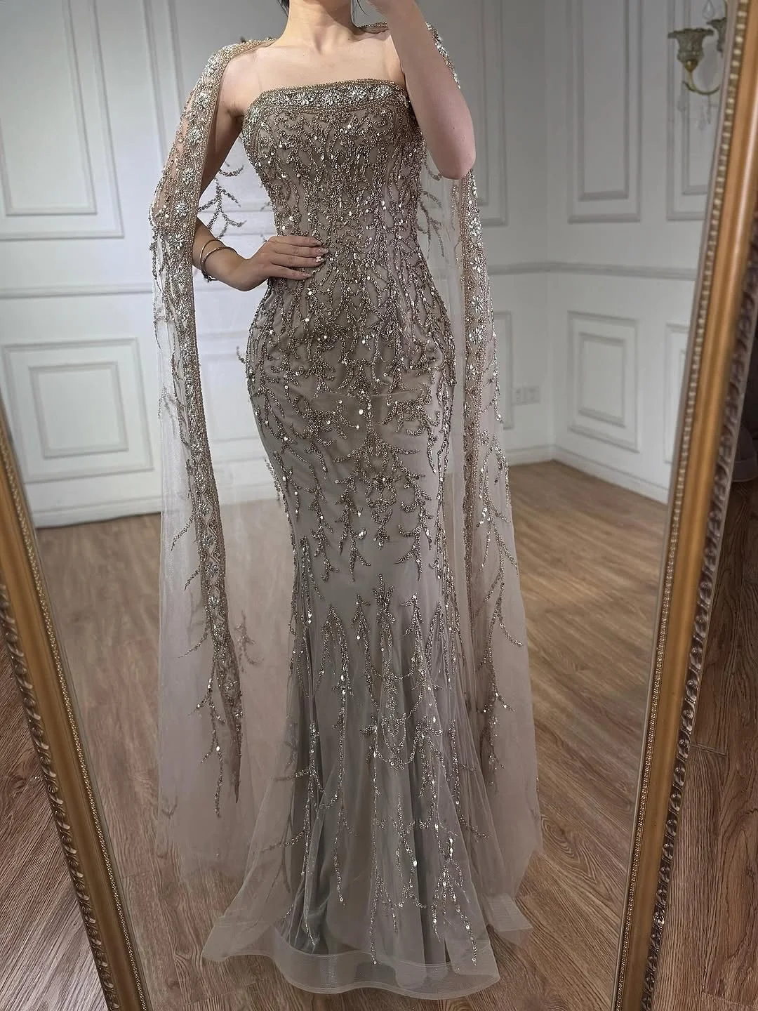 Novo design sexy luxo miçangas lantejoulas tule encantador sem alças até o chão elegante sereia noite baile de formatura vestido de festa formal