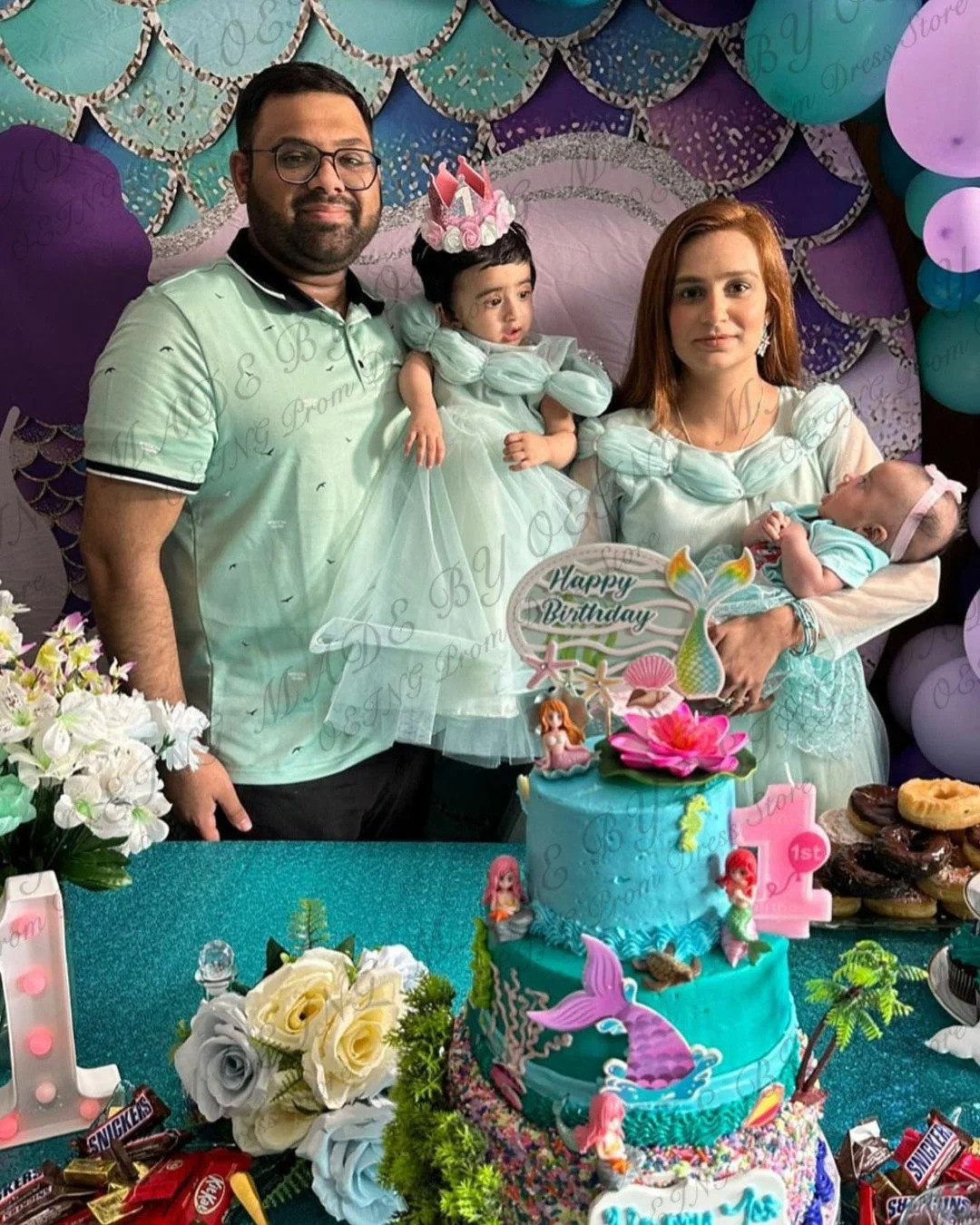 OEING-Mint Tulle A Line Prom Dresses, Vestidos para Mãe e Filhos, Saia Plissada Longa, Mãe e Filha, Vestidos de Festa de Celebridades, Simples