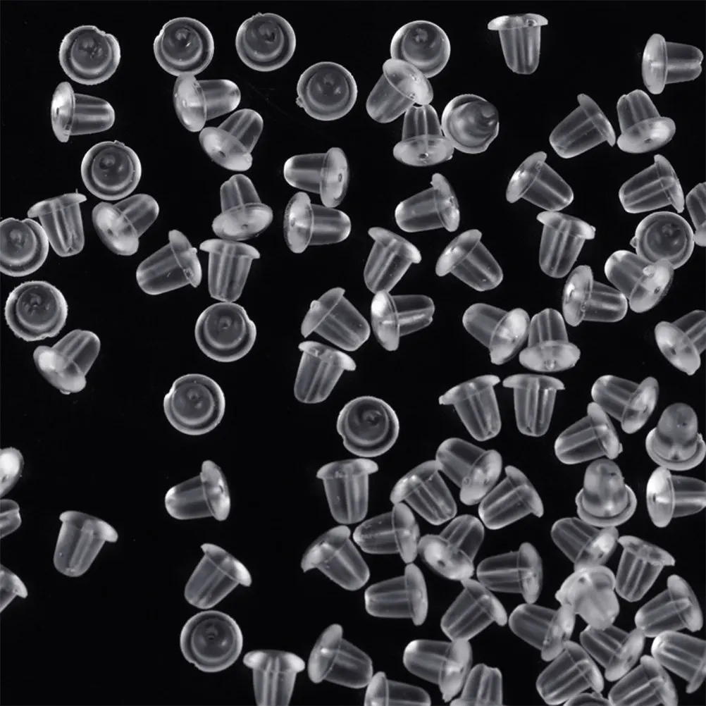 

300 шт. прозрачных резиновых заглушек для серег 3x5 мм, легкие безопасные заглушки для висячих серег, универсальные, прозрачные