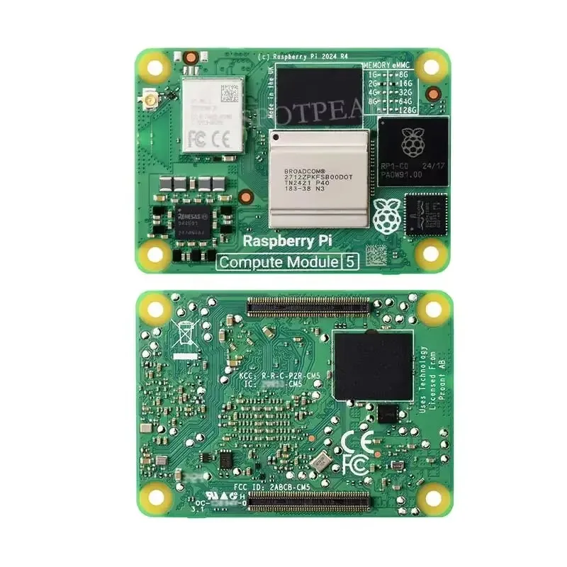 BoMaSRaspberry Pi Compute Module 5 Cm5 Quad Core Cortex-a76 @2ghz Bcm2712 With/without Wi-fi Ram 2/4/8/16gb Emmc Lite/8/16/32/64