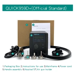 Quick Hot Air Gun Soldering Station 957d + / 959d + Digital Display Eddy Current Cell Phone Chip Soldering Repair Torch