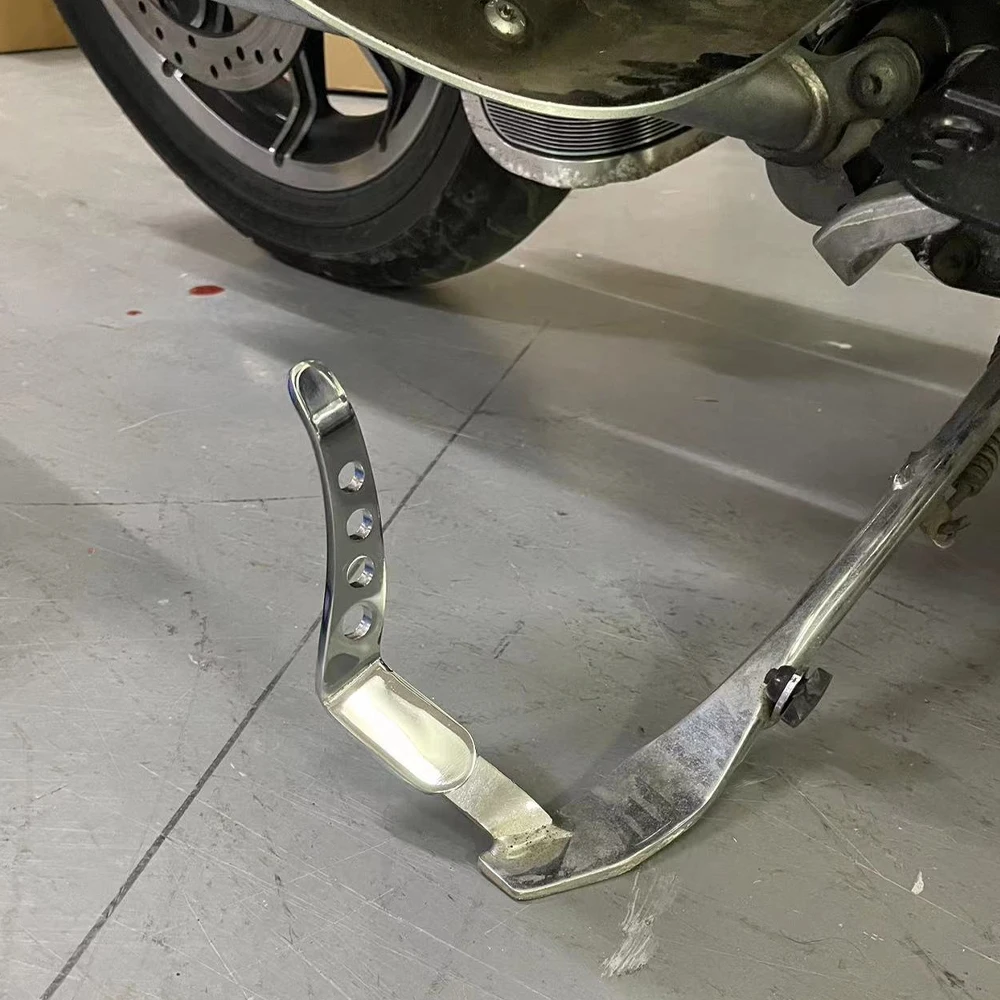 1991-2024 Black Motorcycle Foot Pedal Kickstand Chrome Stand Extension Kit For Harley CVO Touring Road King Electra Street Glide