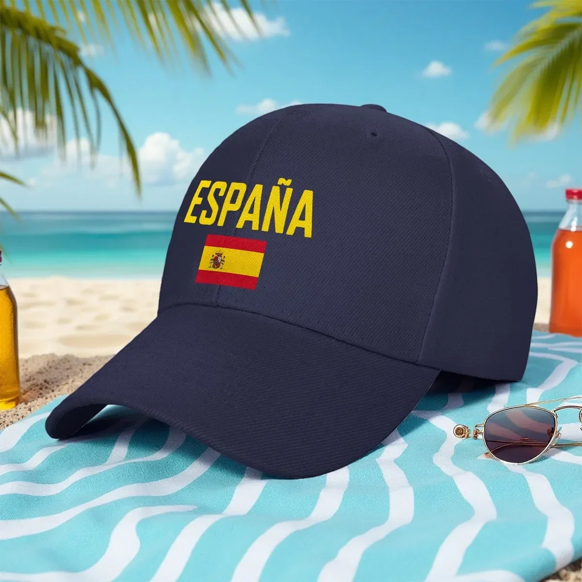 Customization 1pc Of A Trendy Spain Flag Baseball Cap, Perfect For Summer Activities Like Golf. This Adjustable, Lightweight Hat