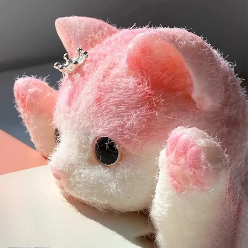 13 cm Taba Squishy Katzenspielzeug, niedlich, flauschig, klebrig, realistisch, Stressabbau, Simulation, Katzenpuppe für Kinder und Erwachsene, Squeeze-Geschenk