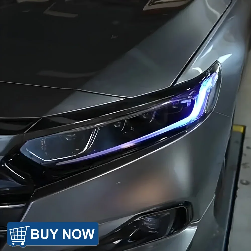 

Для Honda Accord 10,5 2018-2020 автомобильные передние фонари, обновленные динамические 4 линзы проектора, аксессуары, светодиодные автомобильные фары в сборе