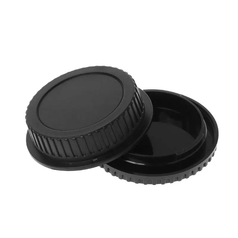 Rear Lens Body Cap Camera Cover Set Dust Screw Mount Protection Plastic Black Replacement for Canon EOS EF EFS 5DII 6D