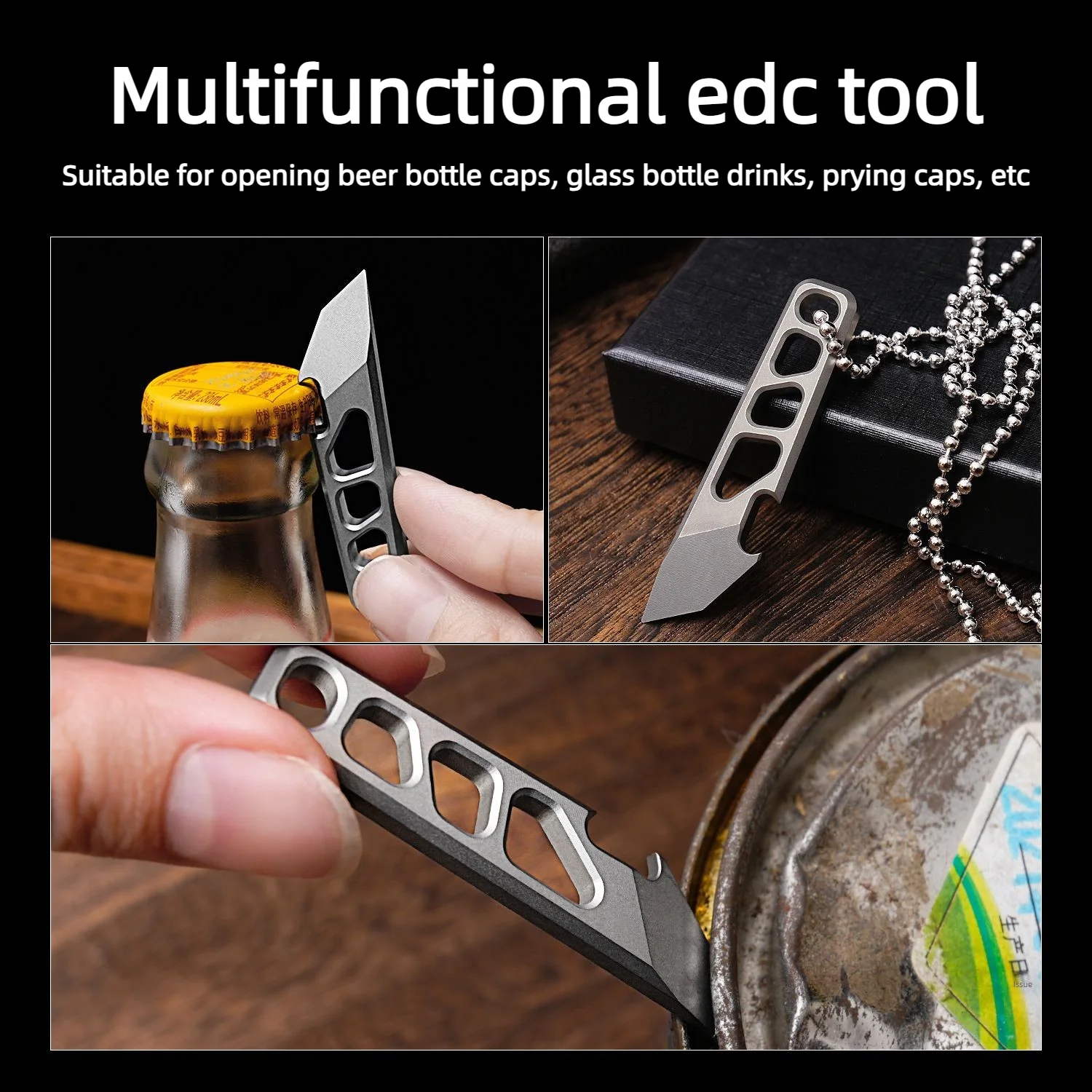 5-1 Multi-function Keychain Hollow Pry Bar Titanium Alloy Crowbar EDC Portable Open Bottle Opener Gadget Delivery Hand Tools