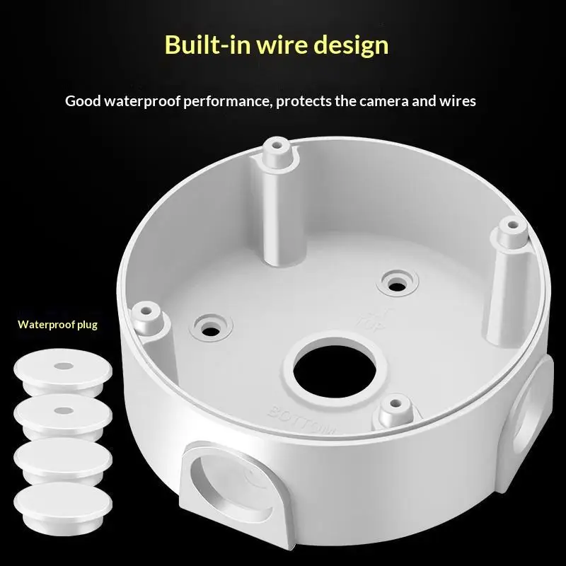 Waterproof Plastic CCTV Security Camera Junction Box Universal Mount Bracket for Outdoor Bullet Dome Security Camera Use