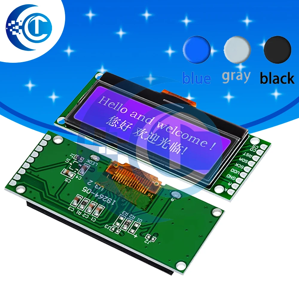 

LCD19264 192*64 192X64 Graphic Matrix LCD Module Display Screen 3.3-5V LCM build-in UC1609C Controller with LED Backlight