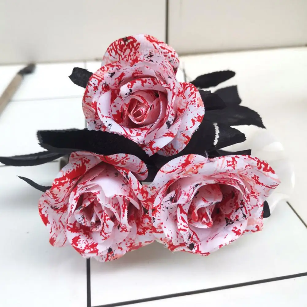 

Artificial Blood Roses Halloween Party Props Realistic Blood Rose Bouquet for Halloween Parties Home Decor for Ghost for Spooky