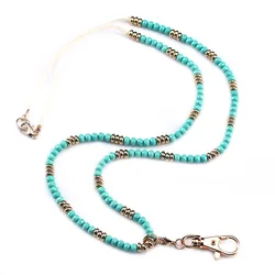 Fashion Green Badge Lanyards with ID Holder Keychain Holder Necklace Lanyards Beads Lanyards for Women Girl