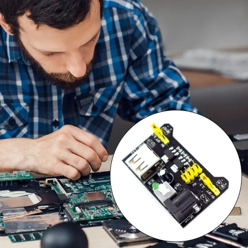 H7BC Lightweight Power Module for Breadboards Providing 5V and 3.3V Outputs for MB102