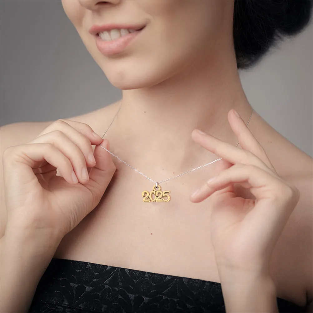 50Pcs Metal Number Charms Alloy Pendants Jewelry Accessories 2025 DIY Bracelet Necklace Craft Making Supplies New Year Charms