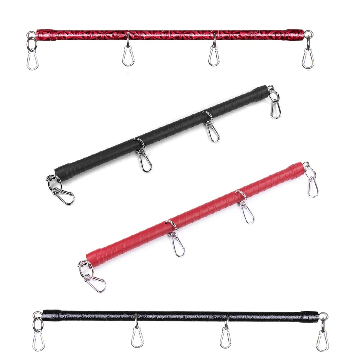 Esparcidor de cuero sintético de Metal y acero inoxidable para esposas, accesorio erótico de BDSM para muñeca y tobillo