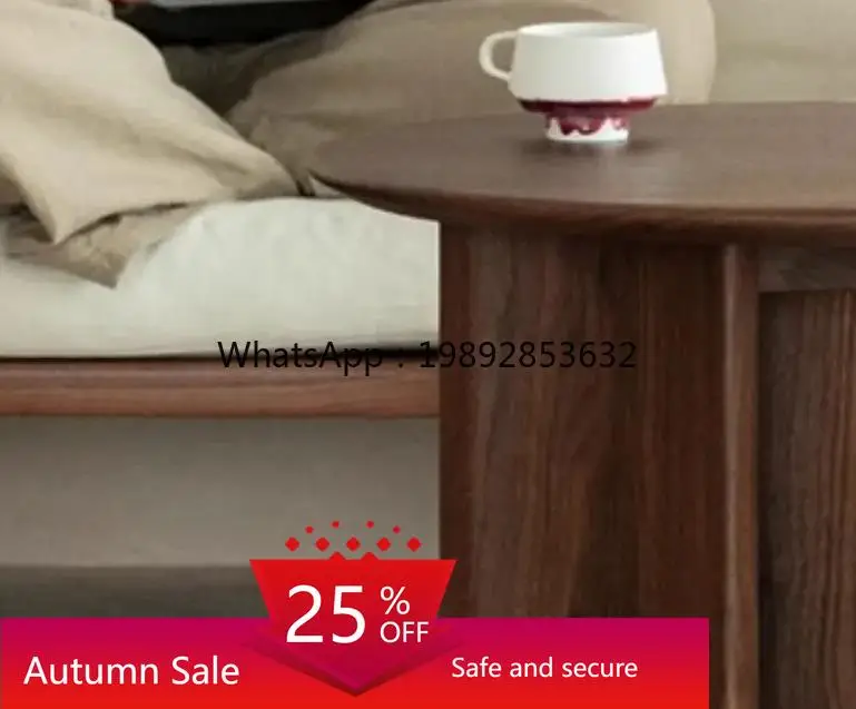 

round solid wood coffee table living room home new tea table balcony small