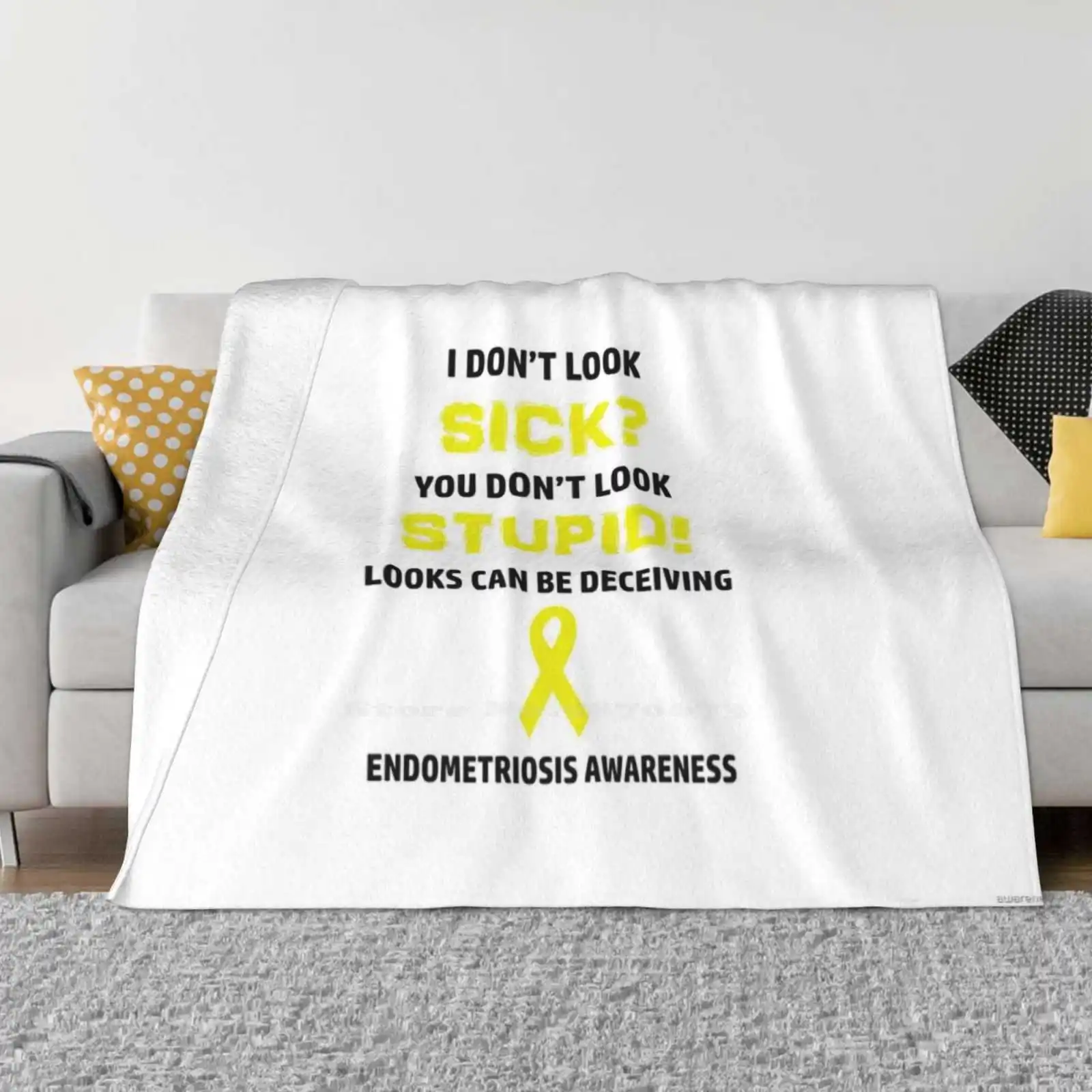 Endometriosis You Don'T Look Sick Awareness Latest Super Soft Warm Light Thin Blanket Endometriosis Awareness Endo Awareness