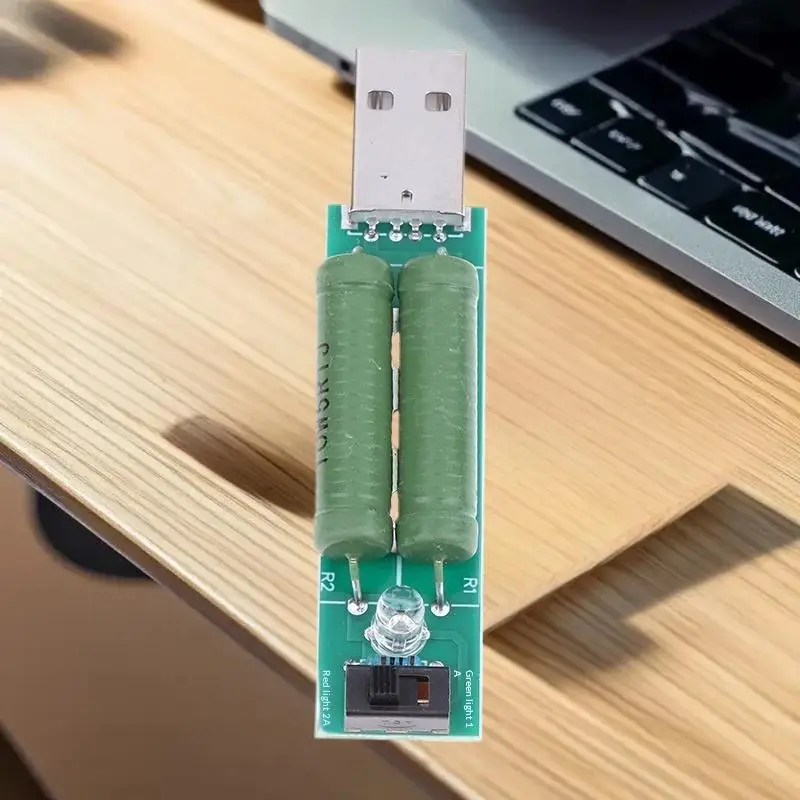 Digital Current Voltage Tester Module with Mini USB Load Tester; 2A/1A Power Bank Discharge Resistor w/ Switch