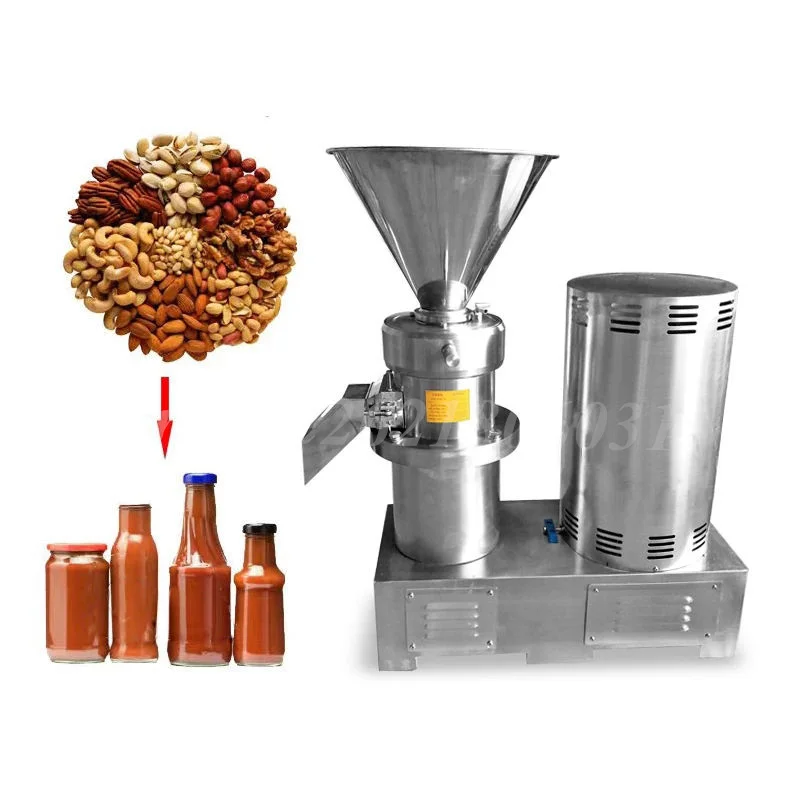 Commercial Electric Peanut Butter Maker Walnuts Sesame Colloid Mill Making Pulping Machine Almond Nuts Grinder Jam Colloid Mill