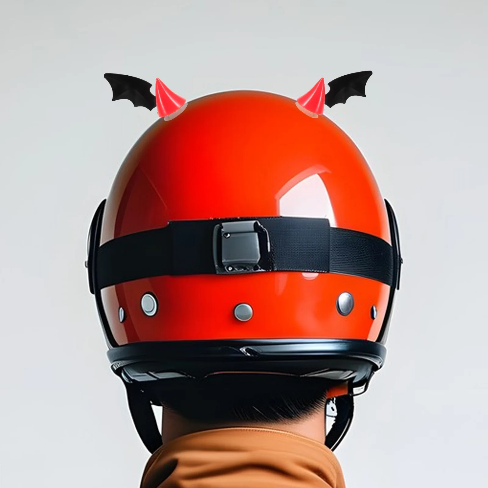 4 قطعة قرون الشيطان أجنحة دراجة نارية اكسسوارات آذان القط عصا على شفط كأس زينة للدراجات التزلج الرجال النساء