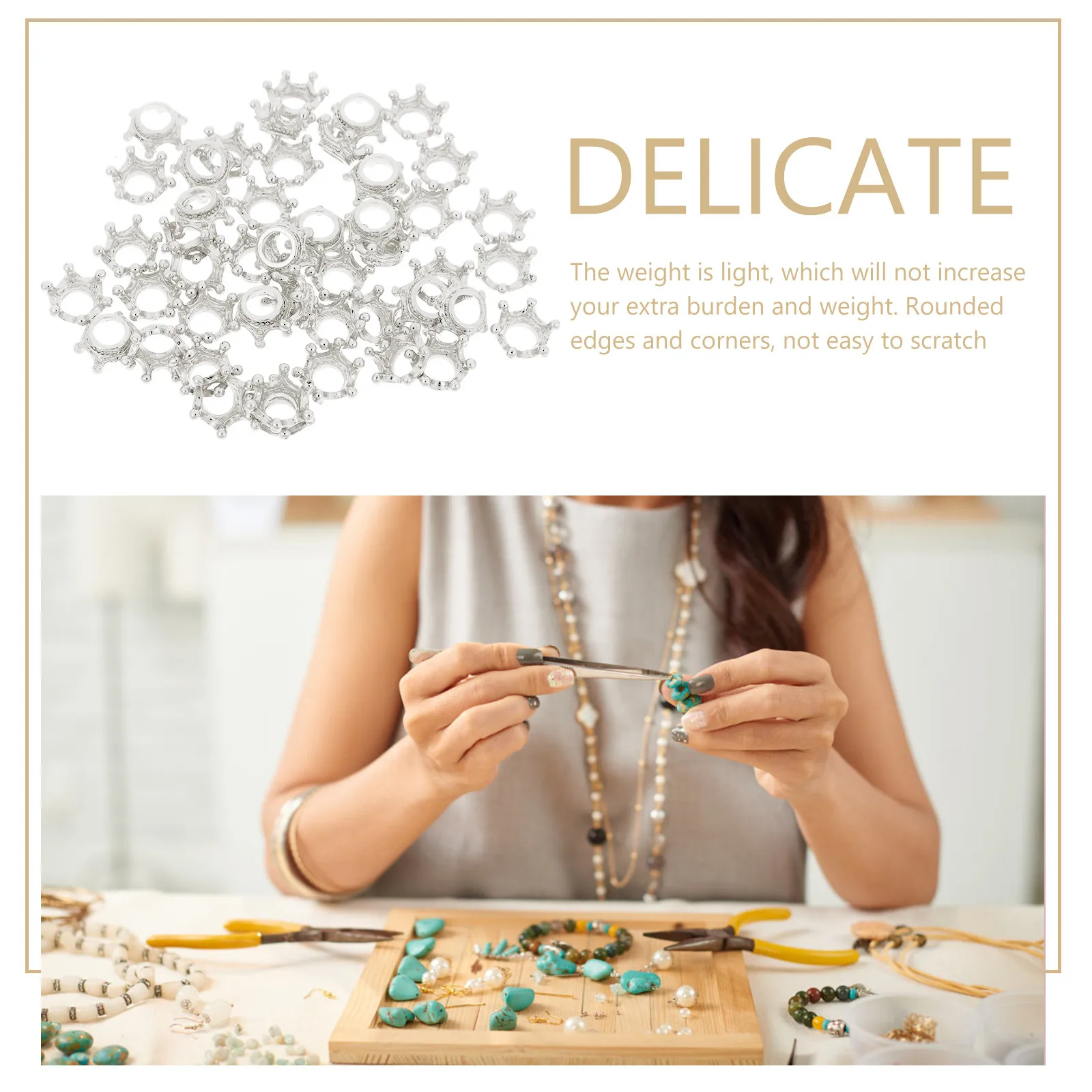 

60Pcs Alloy Crown Pendants Charms for DIY Jewelry Making Keychain Necklace Bracelet Creative Accessories Crowns-Design Charm