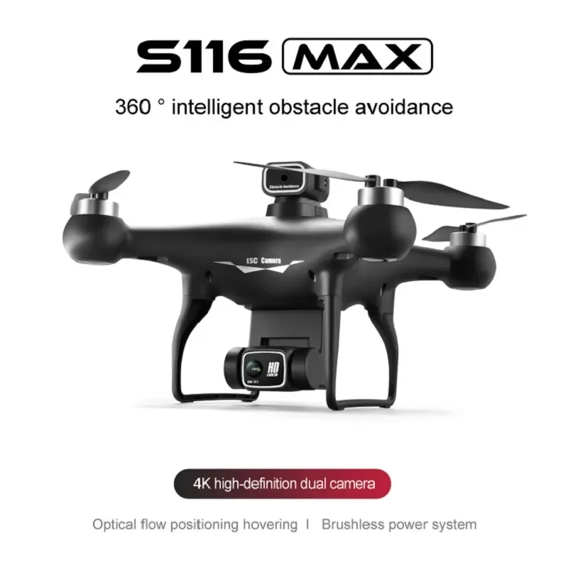 S116 MAX Elf Drone 8K Professional Dual HD Camera Optical Flow Brushless 360° Obstacle Avoidance WIFI FPV RC Dron Toys