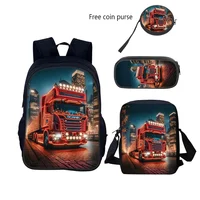 Mochila SCANIA, conjunto de 3 uds., 40cm/15,7 pulgadas, mochilas escolares duraderas, bolso de hombro, estuche para lápices, bolsas para libros de ordenador, regalo de cumpleaños para niños