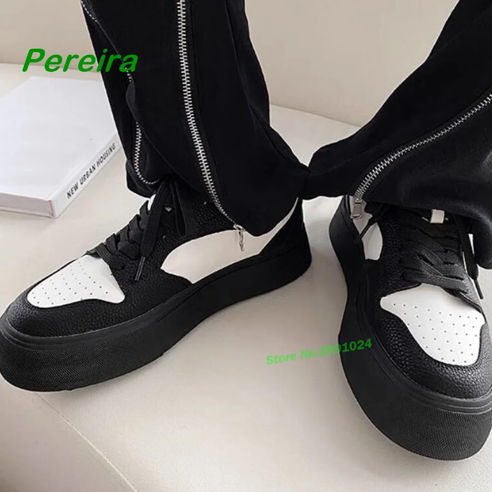 Men's Shoes Low Top Board Shoes Newest Color Blocking Sports Boots Men's Casual Lace Up Ankle Boots Platform Height Increasing