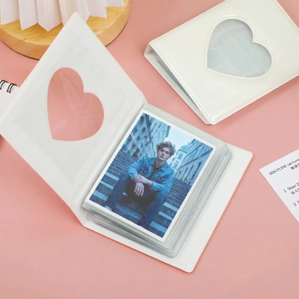 3 Inch 40 Pockets Love Heart Photo Album Portable Waterproof Card Holder Macaron Large Capacity Photocard Album Photo Storage