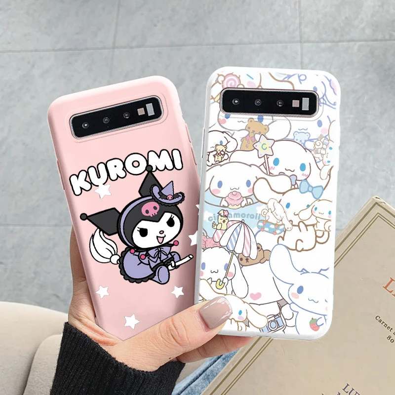 Милый мультяшный чехол для телефона Samsung S10 Plus S10E, чехол для девочек и мальчиков для samsung s10 plus s10e, силиконовый чехол Kuromi Melody Cinnamoroll