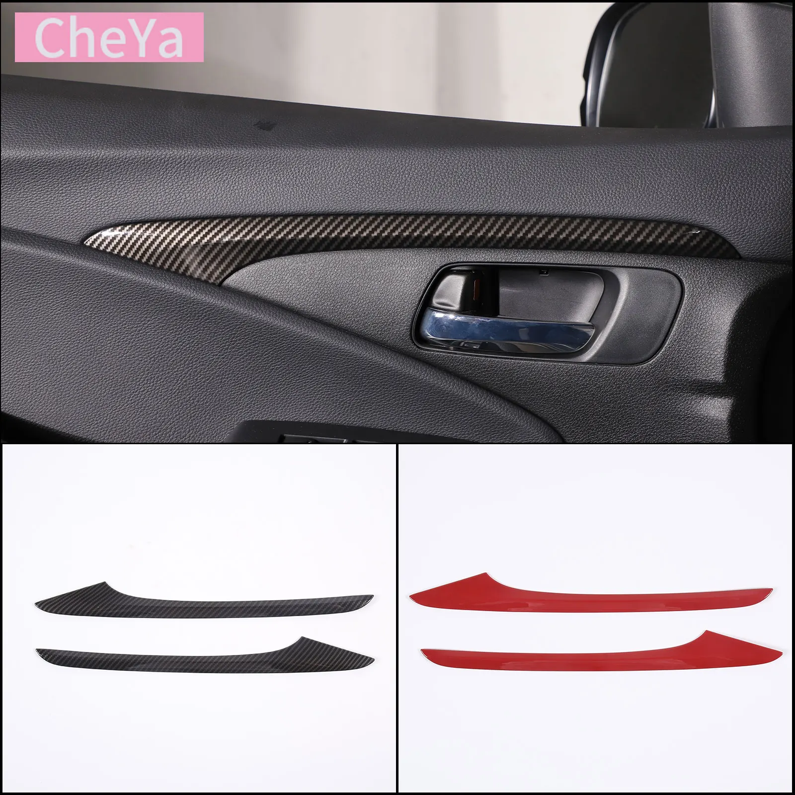 

ABS Carbon Fiber Pattern Car Interior Door Panel Trim Strips for Honda Pilot Ridgeline Passport 2016-2022 Interior Accessories