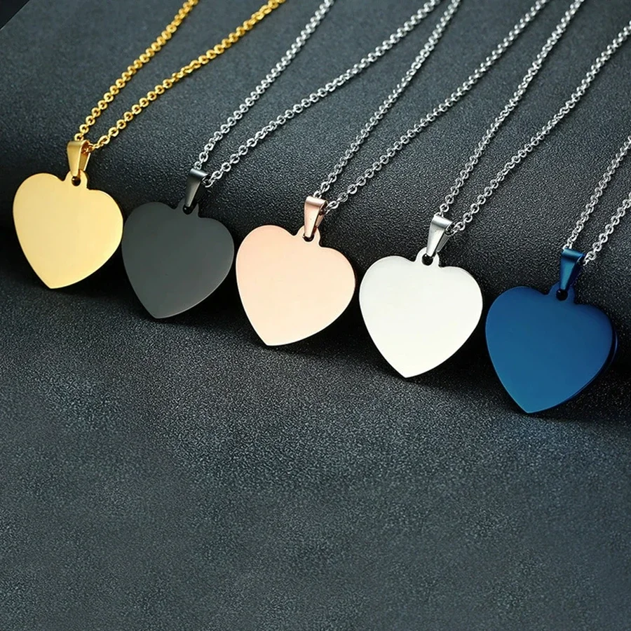 New Arrival Love Heart Pendant Necklace Mirror Polished Stainless Steel Chain Necklace For Women jewelry Gift 10Piece/lot
