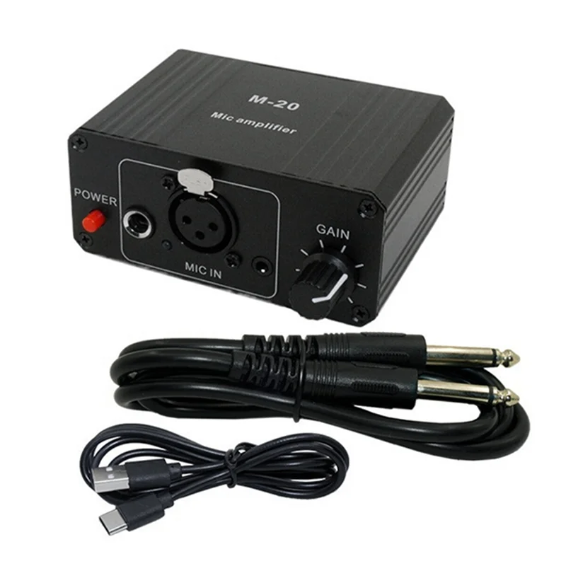 M07K-Динамический микрофон, конденсаторный микрофонный усилитель M-20, аудио, 48 В, фантомная зарядка, черный для живой звуковой карты, динамик
