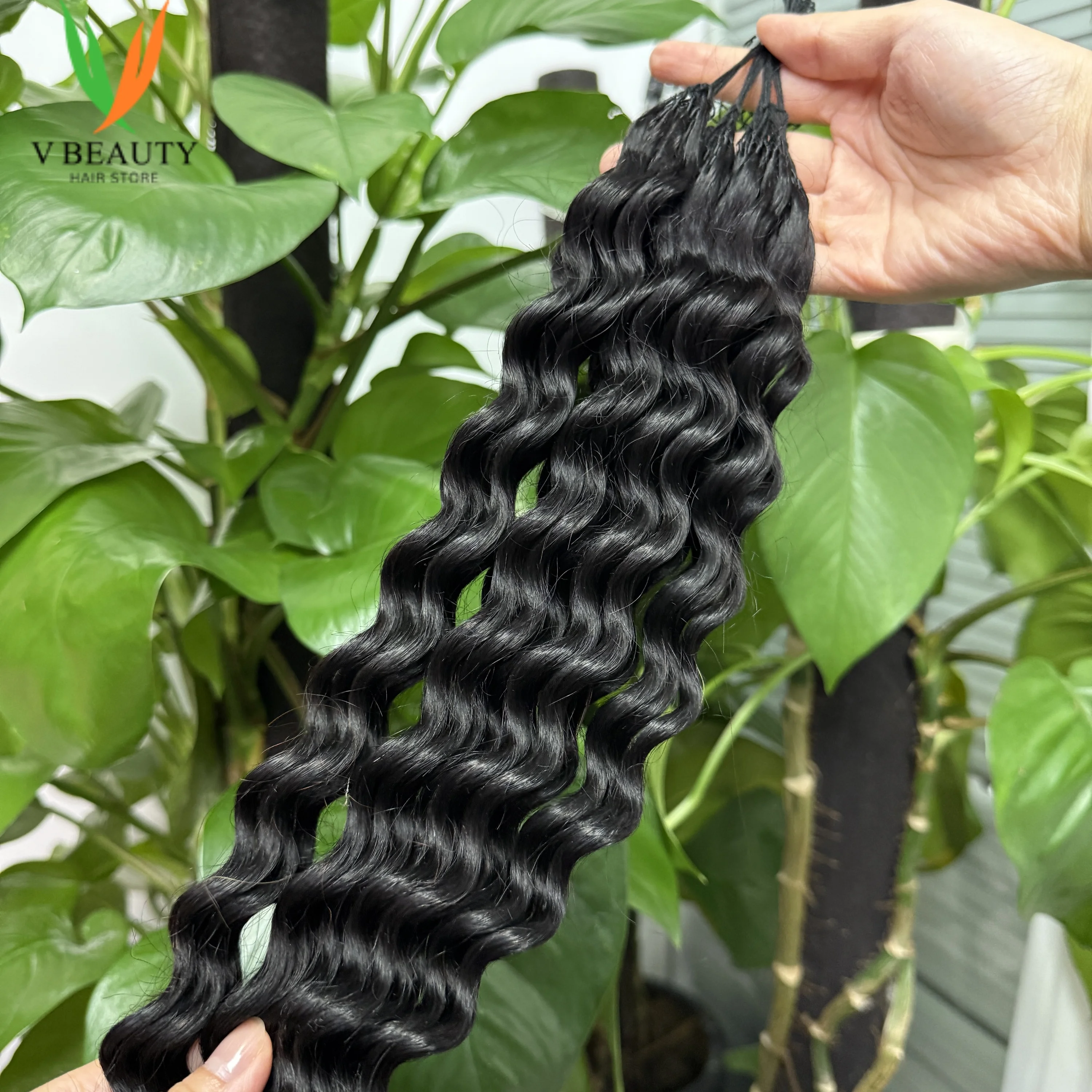 VBeauty Deep Wave Crochet Human Hair 16-24inch 100% Human Hair 100g/pc Pre-Separated Human Hair for Women
