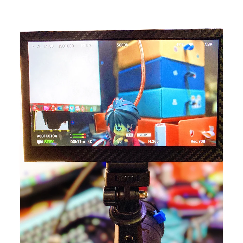 

7 inch IPS 1080p HD camera monitor movie cameras Portable Display Built-in Dual Speakers 5000 mAh battery with bracket