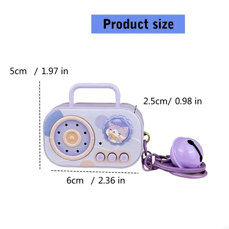 Y3nd Portable Cartoon Music Box Keychain Music Recorder Keychain acrescenta diversão para deslocar festas gravar