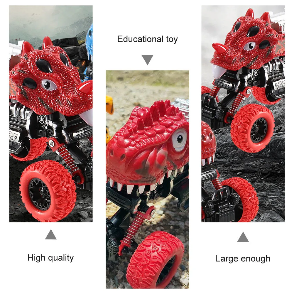 Grote wielaangedreven pull-back auto Dinosaurus pull-back speelgoedvoertuig voor kinderen Push Go Dinosaur Car Non-Rc