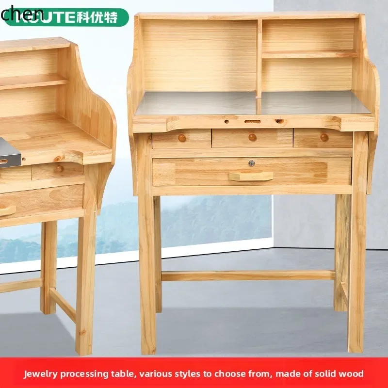 YFY  Whole Sheet Delivery Table Jewelry Goldsmith Bench Jewelry Table Solid Wood Workbench