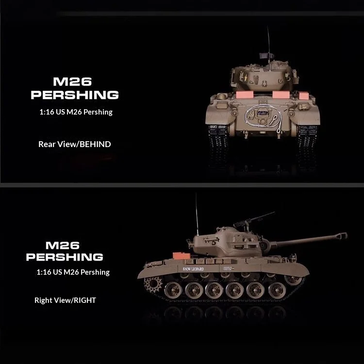 هنغ لونغ 3838 الأمريكية M26 باتون الثقيلة 1/16 مقياس رئيسي معركة دبابات اطلاق النار نموذج عسكري على الطرق الوعرة لعبة التحكم عن بعد #4